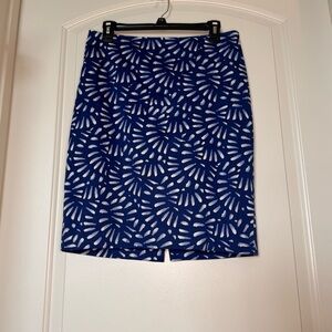 The Limited Blue and White Patterned Women's Pencil Skirt Secretary, office